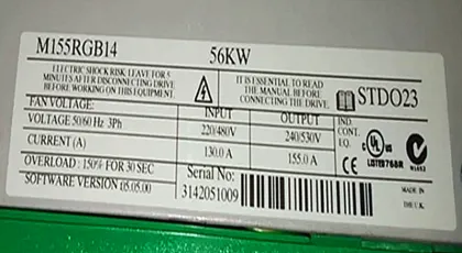 M155RGB14 Panasonic 56kw Power Control Techniques Driver