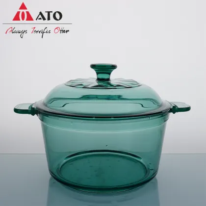 Green Kitchen Cooking Pot Glass Cookware Soup Pot