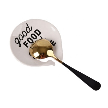 Ceramic Glazed Blue Spoon Rest for Kitchen Stove Top