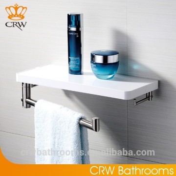CRW F30304WH Modern design bathroom shelf with towel bar