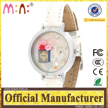 Korea mini brand leather watch band 3d water resistant stainless steel watch hand