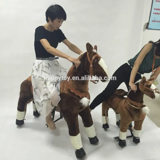 HI CE mechanical ride on riding pony horse scooter on wheels for kid and adult