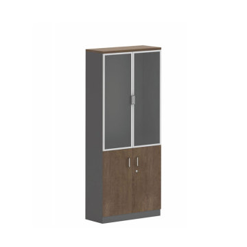 Factory wholesale wooden custom office bookcase storage modern office furniture wooden file cabinet double door bookcase