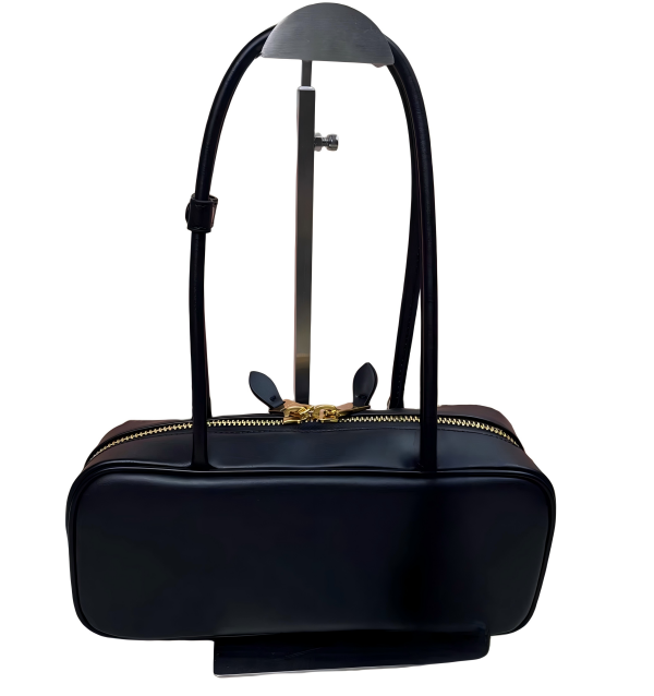 긴 가죽 손잡이가있는 세련된 레트로 토트 Stylish Retro Tote with Long Leather Handles