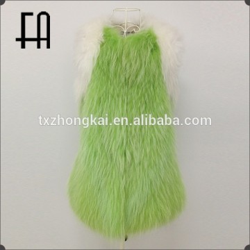 Factory directly wholesale price stylish long raccoon long fur gilet