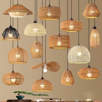 Retro Chinese Tatami Tea Room Pendant Light