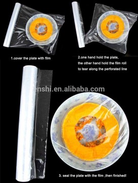 easy cut perforated plastic food wrap