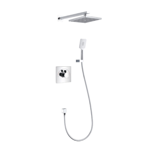 Square Twin Head Mixer Shower One Key Dual Control Concealed Shower Mixer Supplier