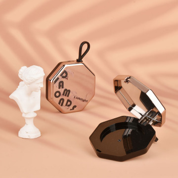 5.5G Plastic Highlighter Powder Makeup Cosmetic Flip Eyeshadow Solid Perfume Box with Hand Rope