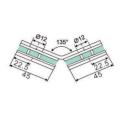Stamping rounded square 135 degree double glass clamps