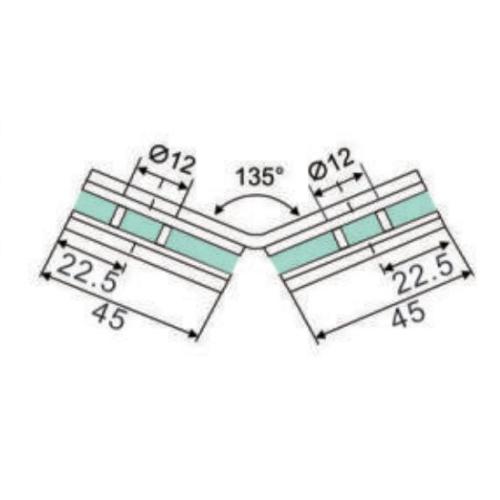 Stamping Rounded Glass Clamps Stamping rounded square 135 degree double glass clamps Manufactory