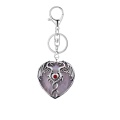 Rose Quartz Heart Antique Silver Double Dragon Stone Pendant (32x42mm) Necklace 45cm Black Cord