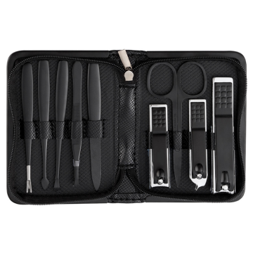 2021 New High Quality Nail Clipper Set - Black Stainless Manicure Pedicure Travel Kit for Men and Women
