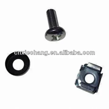 Square Cage Nut Set Cage Nut Zinc Plated M6 Cage Nut With Crown Screw Rubber Washer