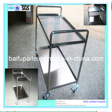 High Quality Two Layers Chroming Wheel Barrow Mobile Trolley