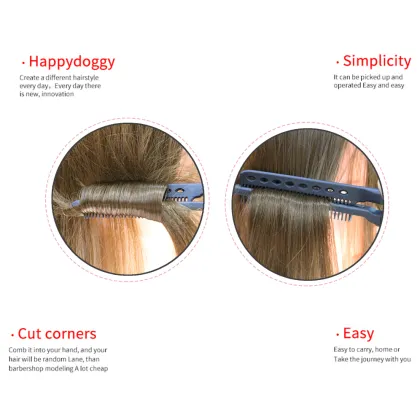 Premium Quality Hollow Curved Wave Hair Anti-Tangle Folding Comb for Professional Barbershop Use