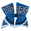 Tiger Silver Glitter Large Cheer Hair Bows