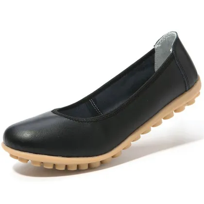 Genuine leather women shoes wholesale lady flat shoes casual and comfortable shoes