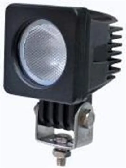 10W Square LED Work Light 2 Inch Spot/Flood Motorcycle Lighting, LED 10W Linkable Work Light With a Aluminum Black Body