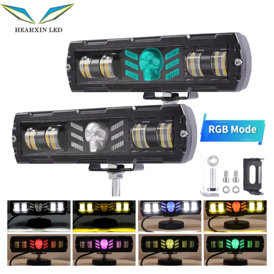 7 Inch 28W LED Work Light Bar with RGB Fog Lights for Car, Motorcycle, ATV, Tractor, and 4x4 Offroad Vehicles