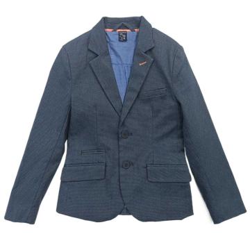 Boy&#39;s Botton-Stretch Blazer in Graublau