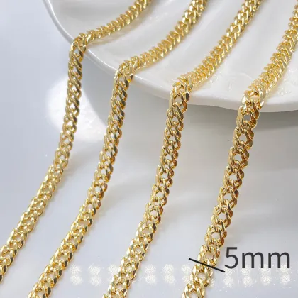 Wholesale Chain Roll Diy Jewelry Accessories Chain 14K Color Preserving Gold Diy Handmade Necklace Cuban Chain Jewelry Findings