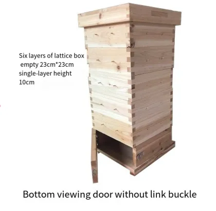 Automatic Chinese Wax-Coated Cedar Wood Honey Bee Hive with 7 Auto Frames for Beekeeping