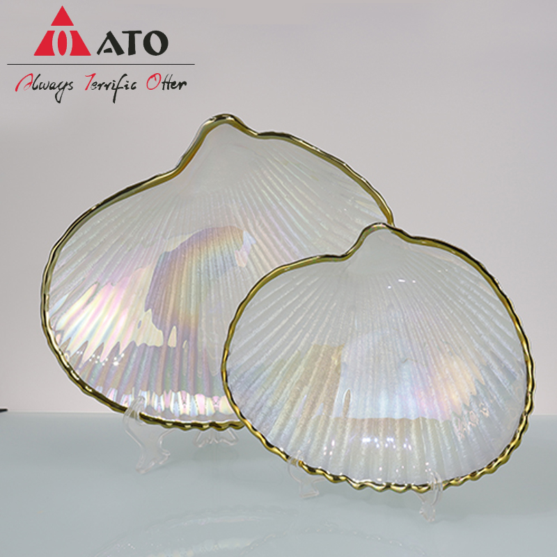 ATO Round Charger Plates Glass Tray for Receptions