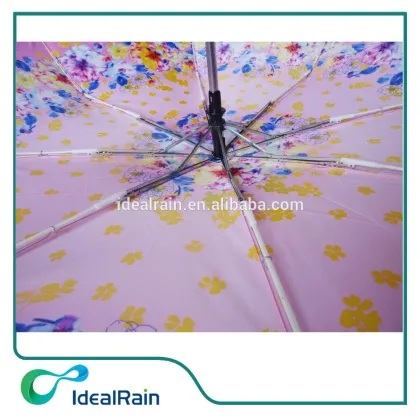 21" automatic foldable windproof flower umbrella with totes bag