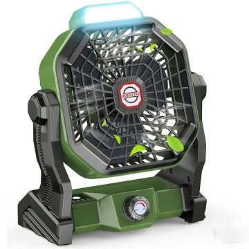 Ventilateur de camping rechargeable portable avec lanterne à lumière LED