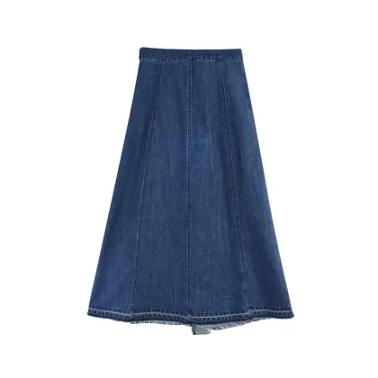 One-piece Denim Skirt With Straps