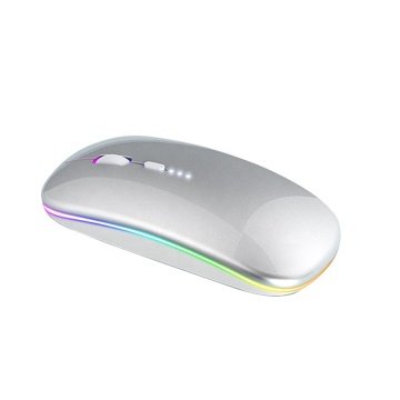 2.4G Slim Rechargeable Wireless Mouse with Colorful Lights and Nano Receiver for MacBook and Laptops