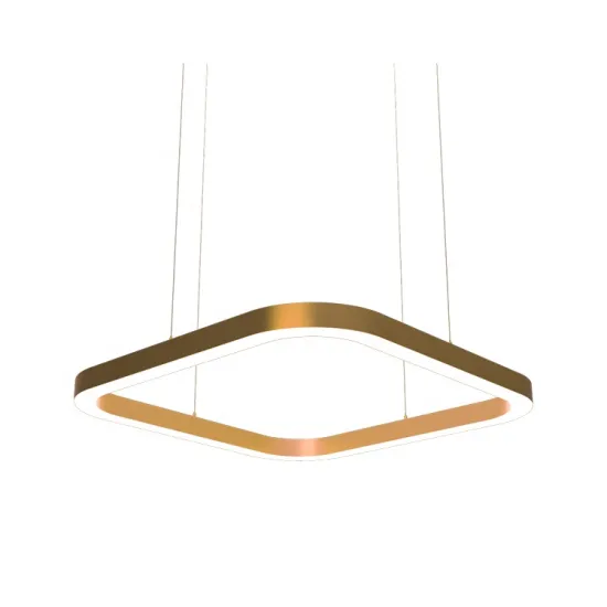 Hlinear L6060-B-900 Belief Series LED Linear Light Luxury Rectangular Pendant Light Gold Chandelier Lamparas LED Techo