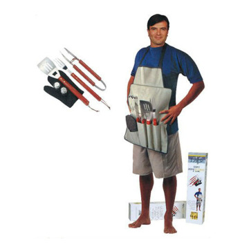 Ensemble d&#39;outils de barbecue 7 pièces avec tablier