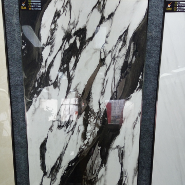 Foshan Black Polished Glazed Porcelain Marble Tiles 600x1200mm