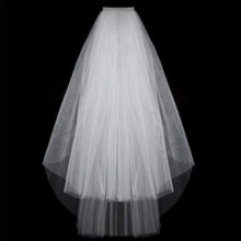 Wedding Veil Bridal Tulle Veils with Comb Two Layers Short White Wedding Veils Cheap Ivory Bridal Veil 2021