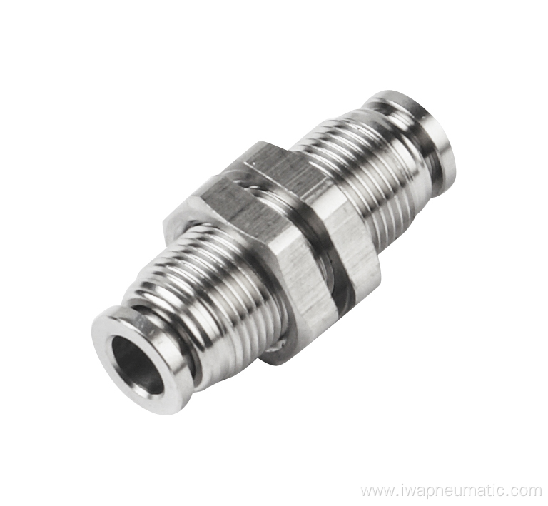 Stainless steel 316L bulkhead union fitting