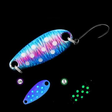 OEM Luminous UV Fishing Spoons - Metal Trout Lures with Single Hook (2.3g/3.5g/5g)