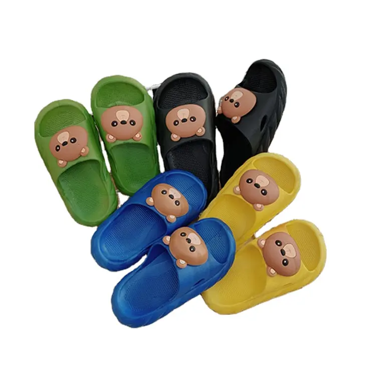 Cartoon Bear Kids Slides tofflor Beach PVC Sandals