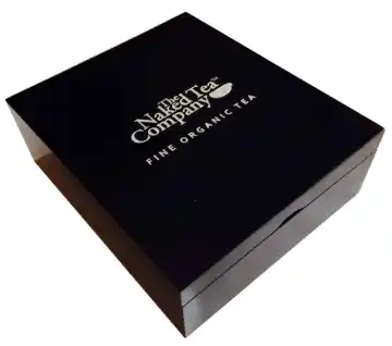 Black Wooden Box For Tea Bags Engraved LOGO
