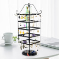 4-Tier Rotary Metal Jewelry Display Earring Stand Holder