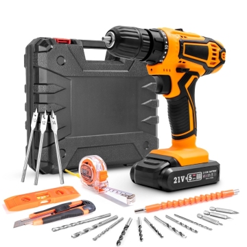 Cordless Impact Drill Screwdriver Kit: Multi-Function 21V Lithium Battery Power Tool