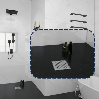 Black Stainless Steel Invisible Bathroom Floor Drain for Showers
