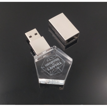 Ukiran disesuaikan 32GB 128GB Crystal USB Flash Drive