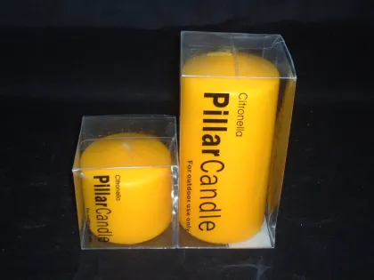 Yellow Relaxing Smooth Surface Pillar Candle