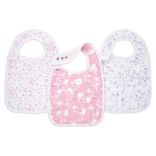 Cotton Muslin Snap Bibs 3 Pack