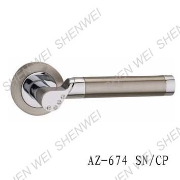 AZ-674 SN/CP Zinc Alloy Rosette Door Handle