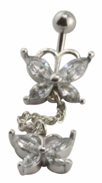 Nickel free heart shape red gem stones 316l surgical stainless steel curved navel ring belly ring piercing jewellery