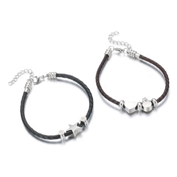 Yiwu Aceon Stainless Steel Leather Rope Beaded Bracelet
