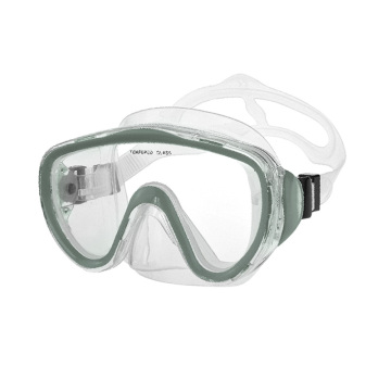 Máscara de buceo de ultra bajo volumen con lente de vidrio templado para buceo y pesca de lanza
